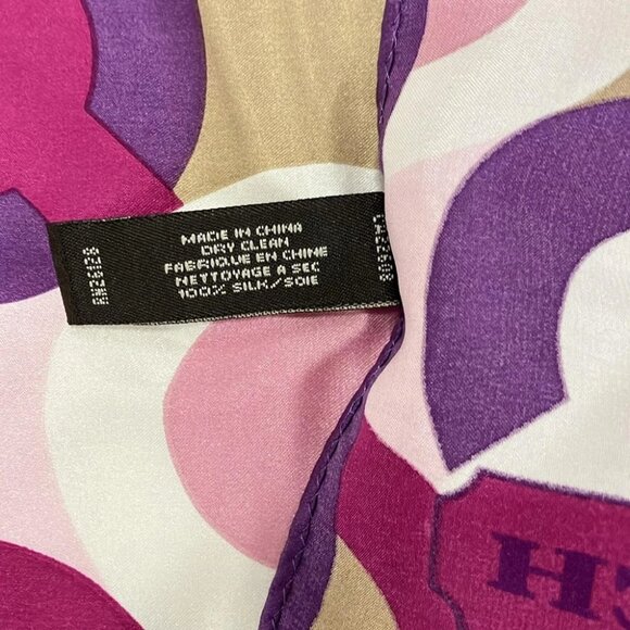 Auth COACH - Light Pink Purple Multi Scarf - Picture 2 of 5